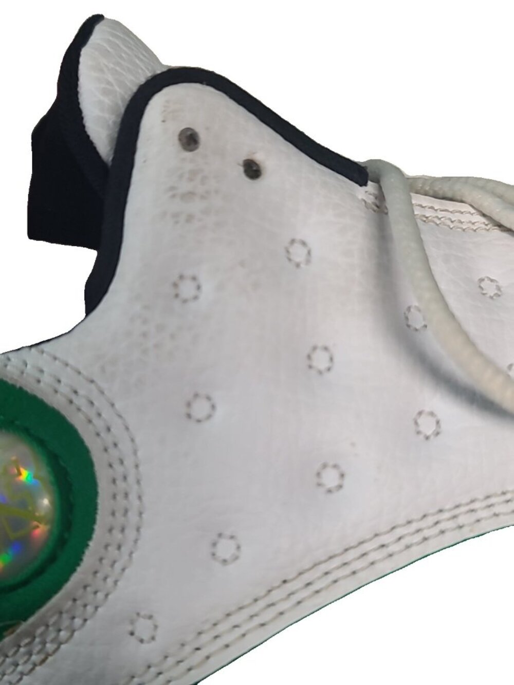 Jordan 13 Retro "Lucky Green" Sneakers Size 3 Youth White EUC - Picture 4 of 8